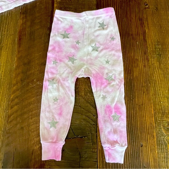 Baby Girl Tie Dye Silver Glitter Stars Designer Outfit - Picture 4 of 7